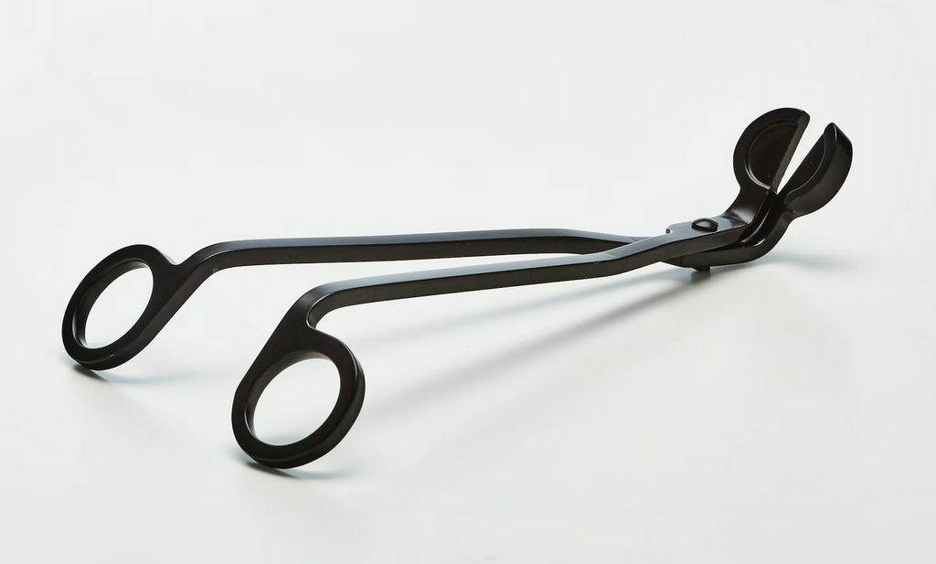 Matte black candle wick trimmer. Used to help maintain your wick and keep your candle burning at a healthy rate.