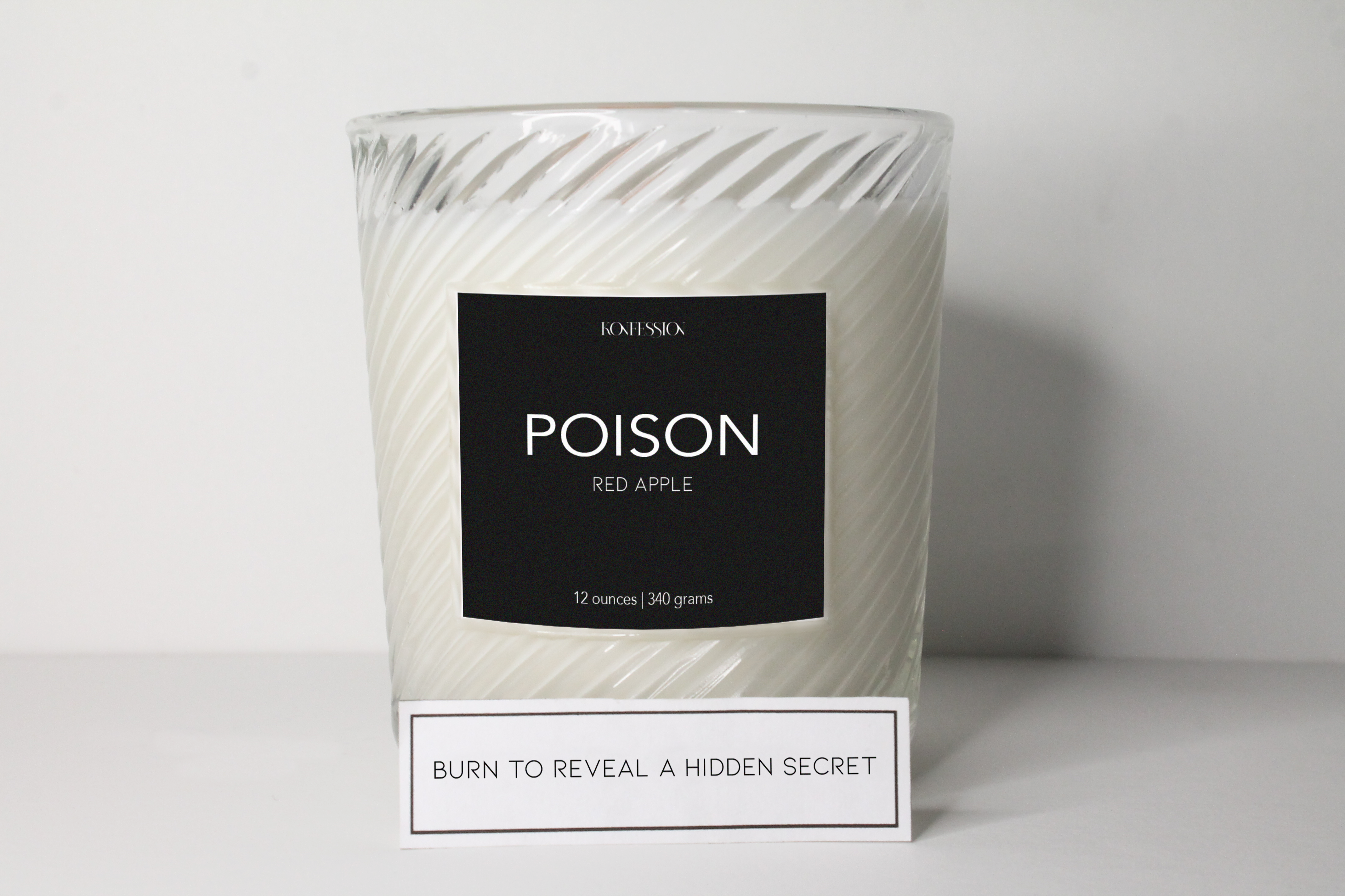 Each candle comes with a hidden confession that is sent in anonymously from a stranger. Burn to reveal a hidden secret. 